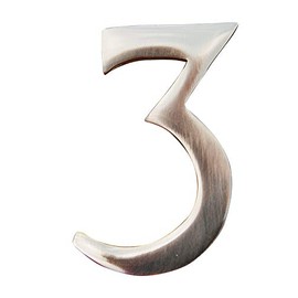 Self-Adhesive 3" inch Imperial Brass Mailbox Number # 3