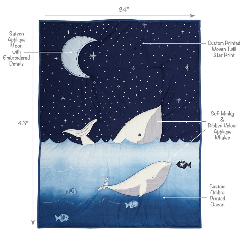Lambs & Ivy Bubbles & Squirt 3-Piece Whale/Ocean Aquatic Baby
