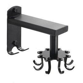 WEIWUXIAN Rotating Storage Hook, Kitchen Swivel Hook, 360° Rotating Folding Hook, Multifunctional Swivel Hook with 8 Hooks for Home, Kitchen, Bathroom, Towel, Office (Black)