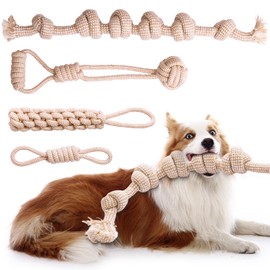 PATTEPOINT Dog Rope Toy, Rope Toys for Dogs Aggressive Chewers, for Large Dogs for Cleaning Teeth, Bite Resistant, 4 Pack