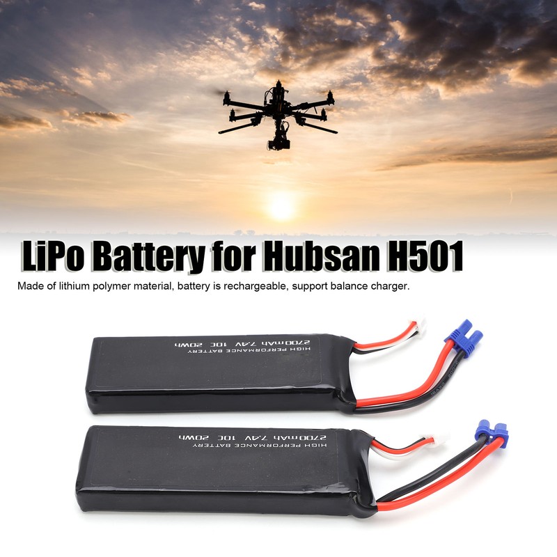 2pcs/lot Lipo Battery 7.4V 2700mAh for Hubsan H501 RC Quadcopter
