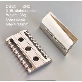 Dscosmetic Z0 CNC Stainless steel open comb double edge safety razor head Only
