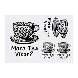 Azeeda 4 x 'Mehr Tee Vicar' Temporäre Tattoos - Wasserfest, Hautfreundlich & Ungiftig · Transfers in Verschiedenen Größen (TO00084188)