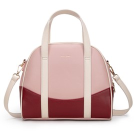 Milan Chiva Medium Dome Satchel Purse for Women Crossbody Bags Designer Sporty Chic Top Handle with Color Block Design MC-578PK-BDY