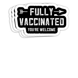Pro Vaccination Fully Vaccinated Pro Vax Immunization Nurse Gift Decorations - 4x3 Vinyl Stickers, Laptop Decal, Water Bottle Sticker (Set of 3)