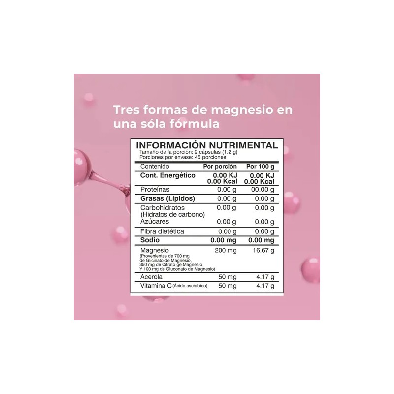 Biosuple Magnesio Cápsulas 600mg Sabor X90 Libre Gluten Vegano
