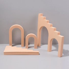 Geometric Shapes Foam Photography Props Jewelry Cosmetic Lying Flat (Skin Color Ladder Combination)