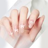 Buziba Bows Nail Stickers with Rhinestones Self-Adhesive Bowknot Nail Art