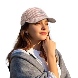 Clakllie Plaid Baseball Cap for Women Men Adjustable Golf Dad Hat Trucker Ball Caps Summer Vintage Plaid Hats,BSSC2404-Pink