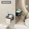 VOLDRA Toilet Paper Holder with Phone Shelf, Self-Adhesive or Screw-in