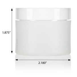2 oz Frosted Clear Plastic Jar with White Smooth Lid (12 Pack)