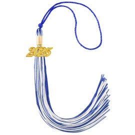 GRADFTY 2025 Tassel Graduation, Blue and White Tassel 2025