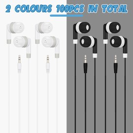 Kigeli Kids Bulk Earbud Headphones for Classroom Student Wired Headphones in-Ear Earbud 3.5 mm Disposable Earphones Set for Kids Adult Class School Library Laptop (Grey, Black)