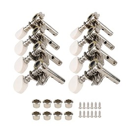 1 Set Mandolin Tuning Pegs, Tuning Keys Machine Head with Nickel Color, Mandolin Replacements 4L4R