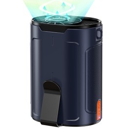 Heelkl 2025 AI Portable Fan Rechargeable, 4 Speeds 6600RPM Strong Airflow, Personal Waist Fan with up to 25H of Working Time, Hanging Neck Fan, Wearable Belt Fan for Camping, Outdoor, Jobsite - Blue