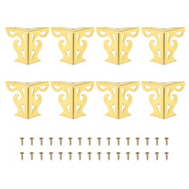 PATIKIL 3 Inch Hollow Out Furniture Legs, Set of 8 Modern Metal Triangle Couch Feet Replacement Sofa Legs for Cabinet Dresser Cupboard Table Chair Ottoman Bookcase Wardrobe, Gold
