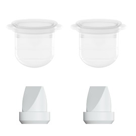 2pcs Duckbill Valves and 2pcs Diaphragm Compatible with Momcozy Mobile Style M6, Replace for M6 Breast Pump Replacement Accessories, Fit for Momcozy Pump Part, Not Original Parts, 4 Pack, Gray