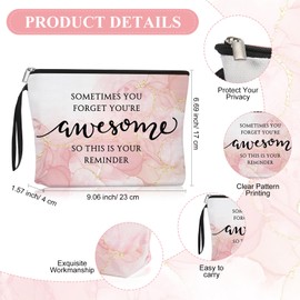 Beeveer 15 Sets Inspirational Gifts for Women Sometimes You Forget You're Awesome Motivational Makeup Bags Compact Mirrors Thank You Gift for Employee Coworker Birthday Her Sister Friend Wife