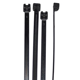 Lumonic 100 x Cable Ties, 290 x 4.5 mm, Black Cable Ties with Metal Tongue in Industrial Quality, Cable Ties, UV-Resistant, Cable Ties, Weatherproof, K