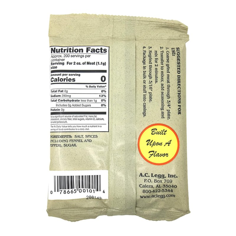 A.C. Legg INC Sweet Italian Sausage Seasoning