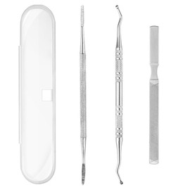 3 Eingewachsene Zehennägel Werkzeug, Maniküreset aus Edelstahl mit Fingernagel, Pediküre Nagelpflege Set, Lange Nagelfeile aus Stahl für Onychomykose, eingewachsene Nägel, dicke und pilzartige Nägel