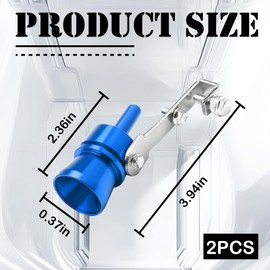 GutGiel 2PCS Turbo Sound Whistle Exhaust Muffler, Universal XL Size Aluminum Alloy Turbo Whistle for Exhaust Pipe, Loud Car Roar Maker Tail Pipe Whistle Simulator for Most Vehicles(Blue)