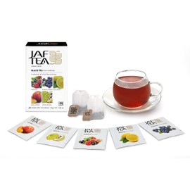 JAF TEA - Black Tea Fruit Melody, Variety Pack, 5 Flavors of Fruit Tea - 6 boxes, 120 Tea Bags (20 each) Delicious Hot Tea or Iced Tea.