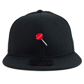 Armycrew Lollipop Patch Youth Size Superior Cotton Twill Flatbill Snapback Hat - Black