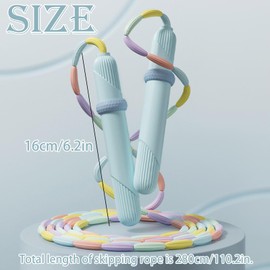 JYJLLM dynamic skipping rope with counter - perfect weighted skipping rope for kids & adults, durable rope for fitness, boxing & fun, includes skipping ropes for adults & kids, jump rope mat (blue)