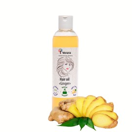 Verana Hair Oil Ginger & Castor Oil, Natural, Organic, Vegan, For All Hair Types, Against Hair Loss, Strengthening and Growth of Hair, Beard, Eyebrows, Eyelashes, For Women and Men, 250 ml