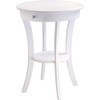 Oakestry Sasha Round Accent Table with Drawer and Shelf White