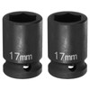 sourcing map 2pcs 6 Point Impact Socket 17mm Metric Socket
