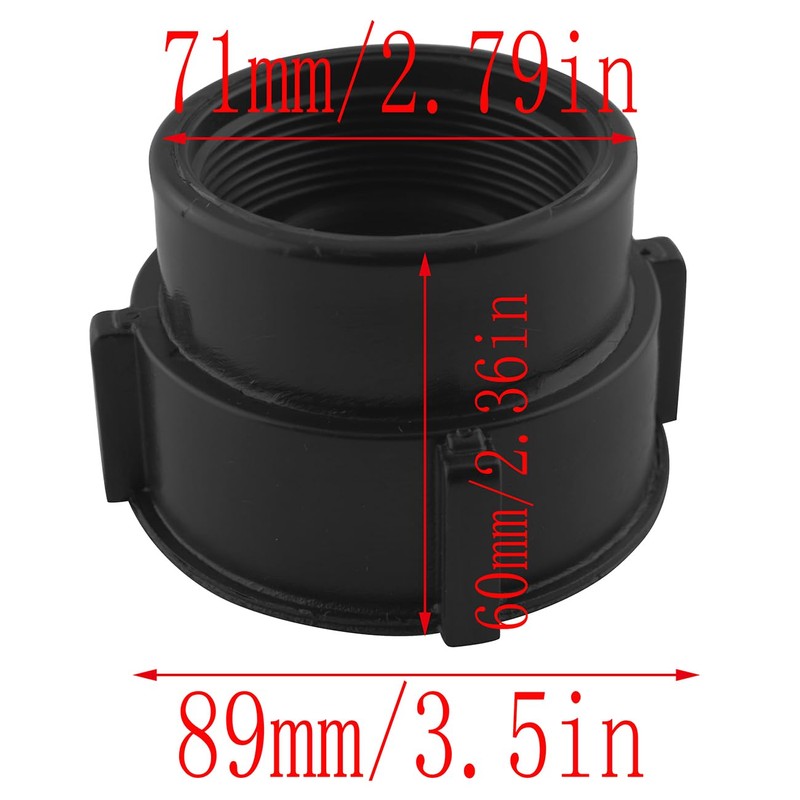 LQ Industrial Black Plastic IBC Valve Adapter with Sealing Rubber