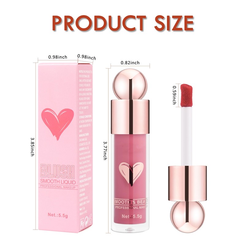 Blush Stick for Cheeks, Cream Matte Liquid Blush, Velvet Lightweight