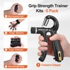 Grip Strength Trainer Kit (5 Pack) Adjustable Resistance Hand Gripper,Finger