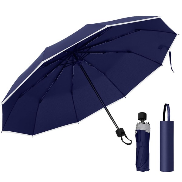 Encologi Folding Umbrella, 10 Ribs, Folding Umbrella, Durable, Lightweight, Large,