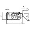 HALDER 22030.0245 Spring Pressure Piece with Ball and Hexagon Socket/Stainless