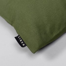 LINUM Annabell Elegant Cushion Cover 50 x 50 cm Pack of 2, 100% Cotton, Machine Washable, Dark Olive Green