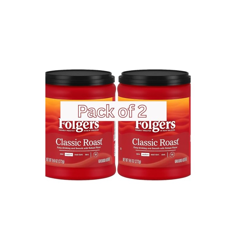 Classic Roast Ground Coffee Medium Roast, 2 Pack 20 Ounce