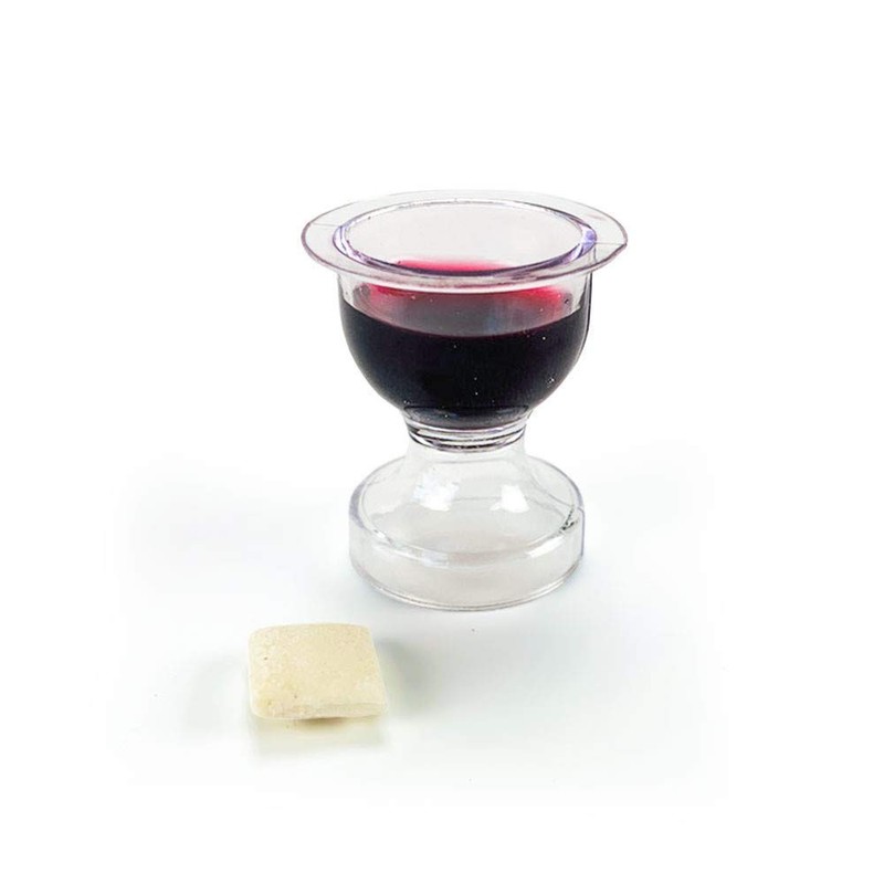 TrueVine Chalice Communion Cups and Wafer Set - Prefilled Cups