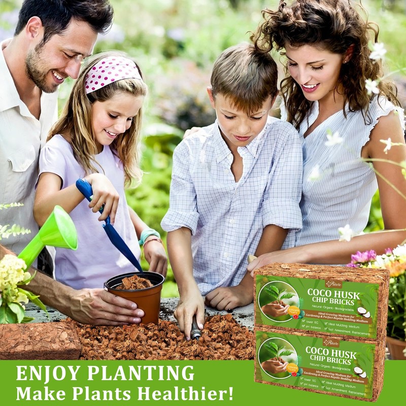 Riare 8 Pack Coco Chips Substrate for Plants- 8.8lb 100%