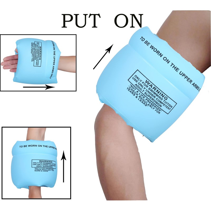 4 PCS Arm Floaties Inflatable Swim Arm Bands Floater Sleeves