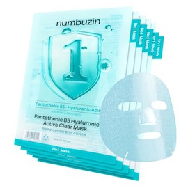 numbuzin No.1 Sheet Mask  Pantothenic B5 Hyaluronic Active Clear Mask  Calming, Soothing, Hydrating  Acne Prone Skin  Controls Excess Oil, Reduces