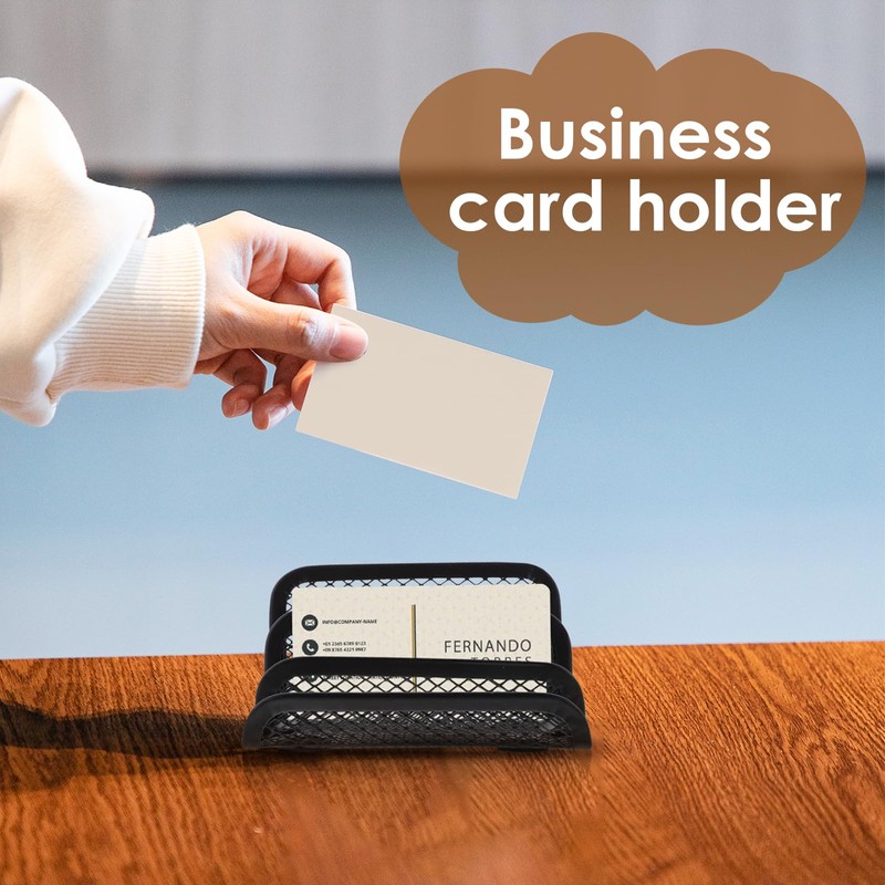 Chris.W Desktop Stacking Business Card File Holder/Stand from, 3-Tier, Metal