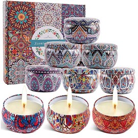 QILAY Velas Aromaticas, Juego de 9 Piezas2.5OnzasVelas Perfumadas Relajantes, Aromaterapia, Velas aromticas caseras,100 Pura Cera de Soya, Un Regalo  