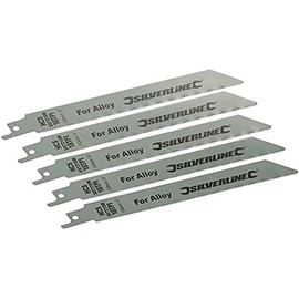 Silverline 456919 Recip Saw Blades for Alloy 5pk HCS - 18tpi - 150 mm