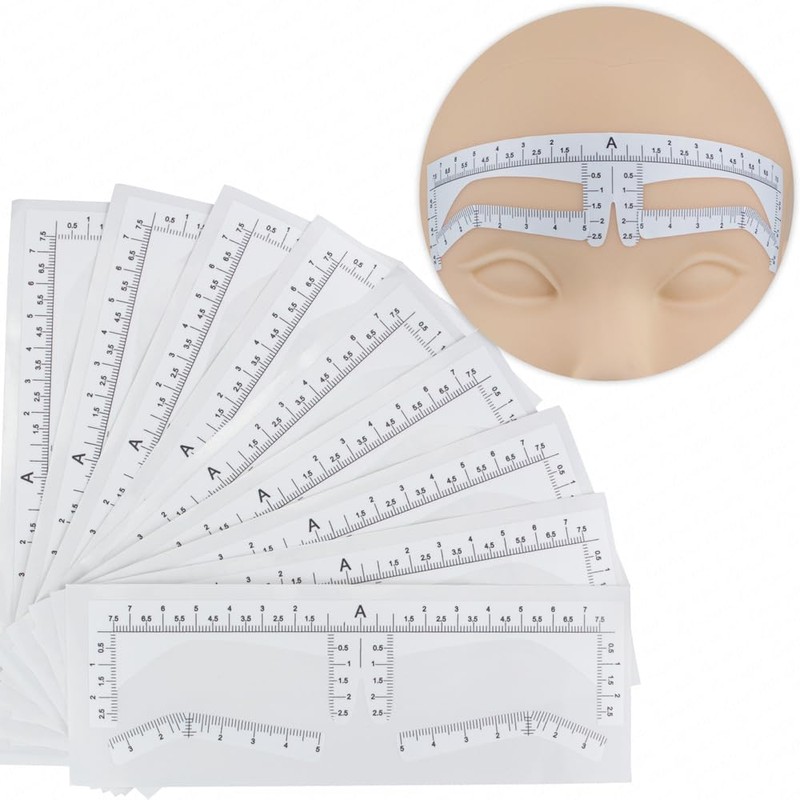 100 pegatinas de cejas con aerógrafo, herramienta de mapeo de