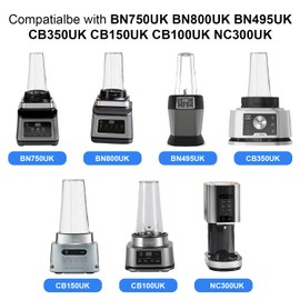 2Pcs Replacement Cups with Flip Top to-go Lid for Ninja Blender - 24oz/18oz Blender Replacement Cups Compatible with Ninja Blender NC300UK BN750UK BN800UK BN495UK CB350UK CB150UK CB100UK