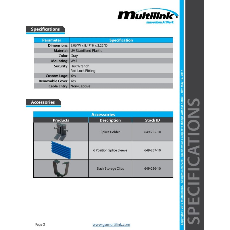 Multilink RNI-200 Demarcation Enclosure