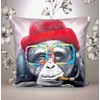 The Beach Stop Colourful Chimpanzee Monkey Printed Cushion Cover |